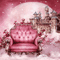 soave background animated fantasy castle sofa pink