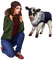 Woman. Winter. Cow, calf. Leila - Free animated GIF
