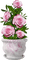 Pot de roses roses vintage - GIF animé gratuit