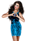 woman blue fashion femme - PNG gratuit GIF animé