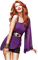 Woman Violet Gold Brown - Bogusia - Free PNG Animated GIF