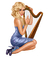 loly33 femme musique harpe - 免费PNG 动画 GIF