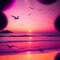 Pink Beach with Seagulls - png gratis GIF animasi
