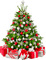 Christmas.Tree.Green.Red.White.Silver - PNG gratuit GIF animé
