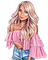 Woman Pink Blue Beige - Bogusia - ilmainen png animoitu GIF