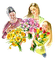 Женщины  с цветами.Акварель - PNG gratuit GIF animé