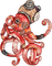 soave deco steampunk octopus pink red - PNG gratuit GIF animé