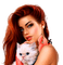 summer woman with cat by nataliplus - gratis png animerad GIF