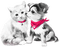 soave deco valentine animals cat dog friends - PNG gratuit GIF animé