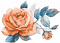 soave deco flowers vintage blue orange - PNG gratuit GIF animé