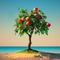 Beach with Apple Tree - png gratis GIF animasi