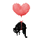 black cat heart Valentine - Free animated GIF Animated GIF