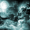 Y.A.M._Fantasy Landscape moon background blue - GIF animate gratis GIF animata