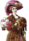 Woman Flowers pink Hat Vintage - фрее пнг анимирани ГИФ