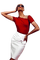 Woman Red White - Bogusia - ingyenes png animált GIF