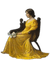 Rena Vintage Woman yellow gelb - PNG gratuit GIF animé