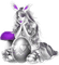 soave woman girl easter eggs black white purple - png gratuito GIF animata