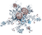 soave deco flowers rose branch vintage blue brown - 無料png アニメーションGIF