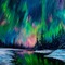 Y.A.M._Winter background Northern lights - δωρεάν png κινούμενο GIF