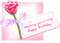 text happy birthday pink flower card letter deco  friends family gif anime animated animation tube - GIF animé gratuit GIF animé