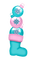 pink and blue christmas stocking - PNG gratuit GIF animé