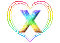 Kaz_Creations Alphabets Colours Heart Love Letter X - Free animated GIF Animated GIF
