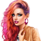 Femme cheveux roux et roses - GIF animé gratuit