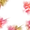 yellow orange pink floral summer frame - PNG gratuit GIF animé