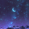 Background night stars moon animated