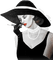 soave woman vintage fashion hat pearl smoke black - Free PNG Animated GIF