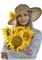 kikkapink woman spring summer sunflowers - Free PNG Animated GIF
