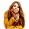 Kaz_Creations Woman Femme Yellow Autumn - ilmainen png animoitu GIF