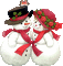 SNOWMAN PAIR  WINTER bonhomme de neige couple - Free animated GIF Animated GIF