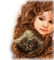 girl with cat - gratis png animeret GIF