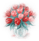 soave deco flowers vase spring tulips pink teal - png gratuito GIF animata