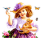 Spring little girl and cat - zadarmo png animovaný GIF