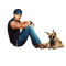 Мужчина с собакой - Free PNG Animated GIF
