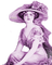 Y.A.M._Vintage Lady woman hat purple - PNG gratuit GIF animé