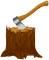 Tree stump with Axt - zdarma png animovaný GIF