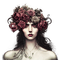 kikkapink gothic woman girl rose roses - безплатен png анимиран GIF