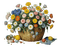 Blumen in einem Korb - GIF animé gratuit