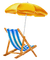 Kaz_Creations Beach Chair and Umbrella Parasol - png gratis GIF animado