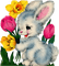 bunny with flowers spring - png grátis Gif Animado