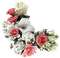 corner coin flowers roses pink white - zdarma png animovaný GIF
