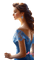 woman in blue, brown hair, - GIF animado grátis