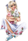 woman with bunny - бесплатно png анимированный гифка