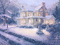winter hiver house hut maison fond gif noel snow neige - Animovaný GIF zadarmo animovaný GIF