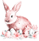 soave deco easter eggs flowers bunny pink  teal - besplatni png animirani GIF