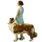 dama  con perro vintage dubravka4 - Free PNG Animated GIF