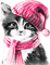 soave cat animals winter deco black white pink - Free PNG Animated GIF